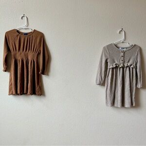 Set of Two 3T Old Navy Brown and Cream Kids Dresses